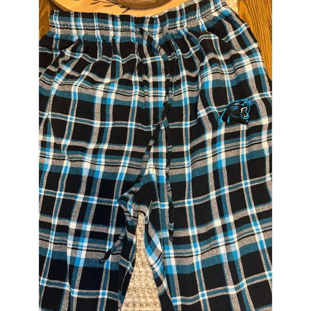NFL Carolina Panthers lounge Pajama Pants size Small S plaid